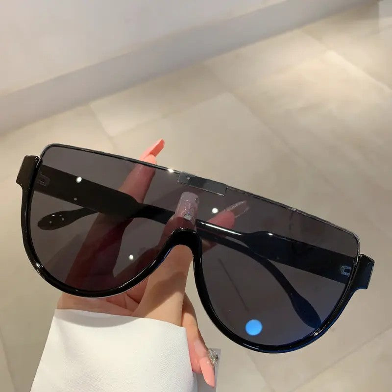 Elegant Oversized Shield Sunglasses