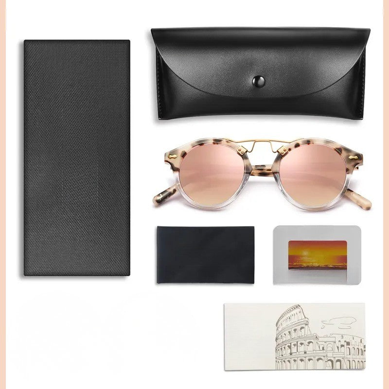 Classy Tortoiseshell Round Polarized Sunglasses