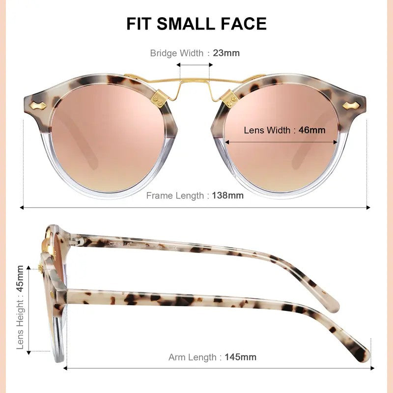 Classy Tortoiseshell Round Polarized Sunglasses