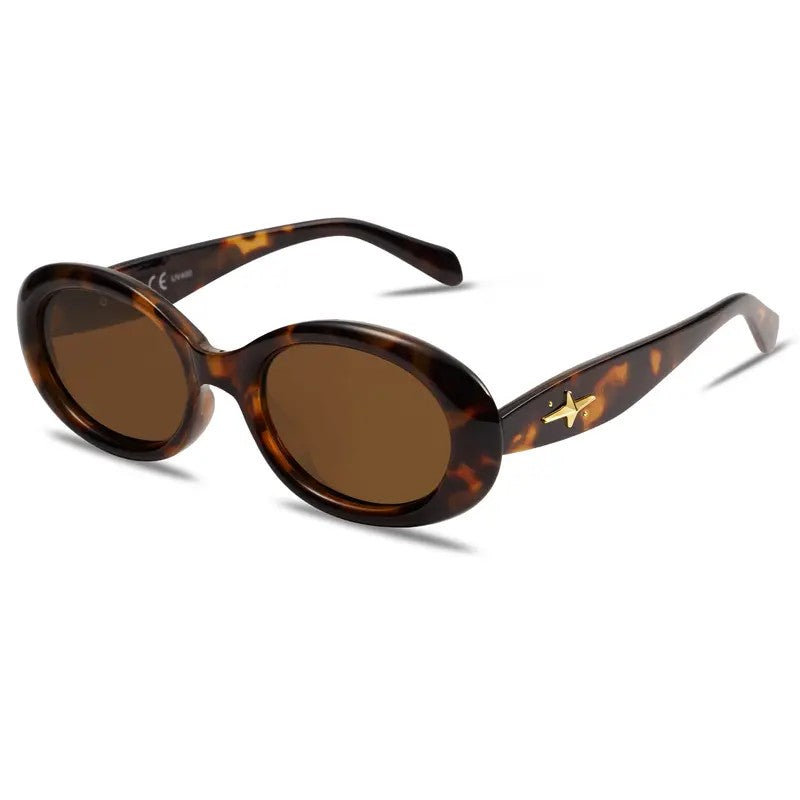 Classy Tortoise Oval Sunglasses