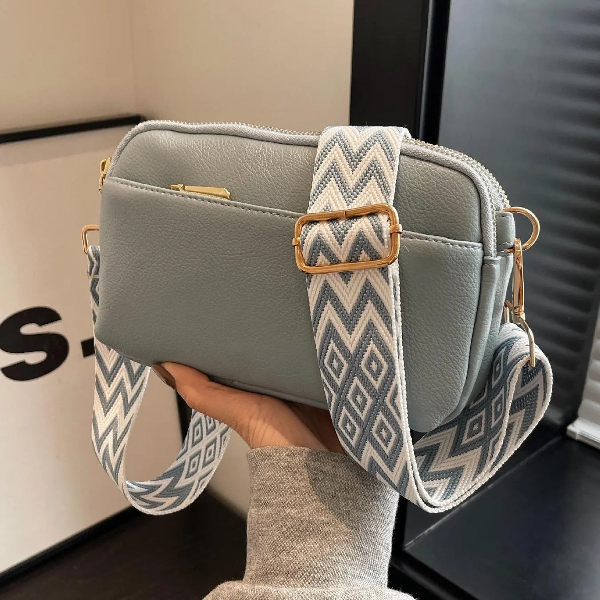 Chic Geometric Strap Crossbody Bag