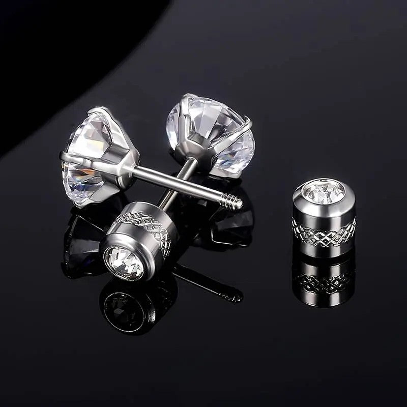 5pc Dainty Round CZ Stud Earring Set