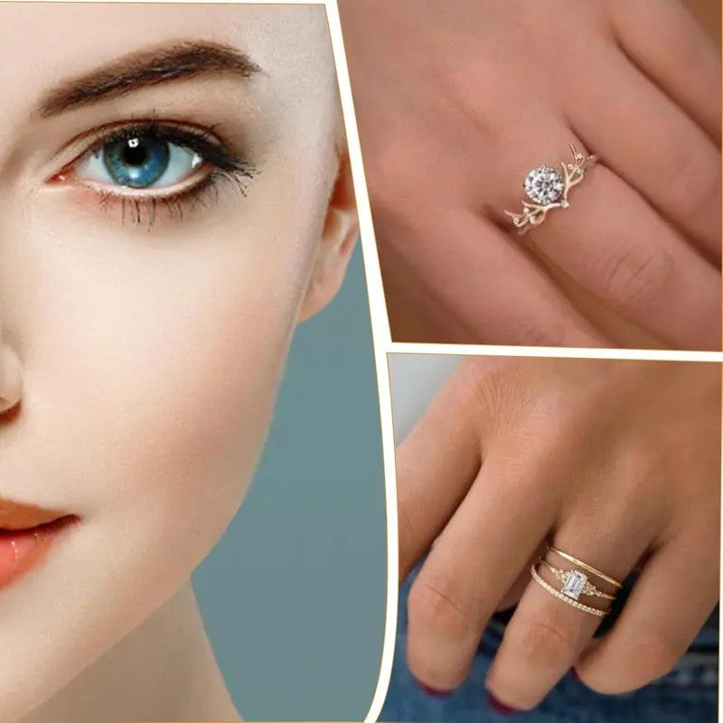 2pc Dainty CZ Heart Dermal Anchor Set