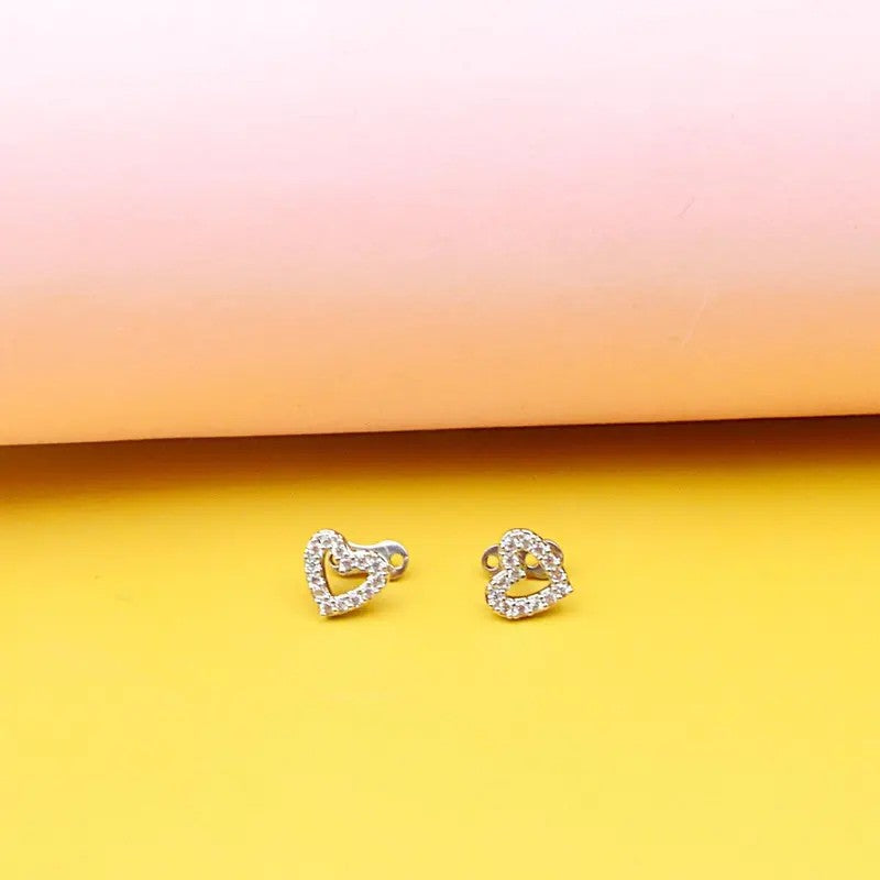 2pc Dainty CZ Heart Dermal Anchor Set