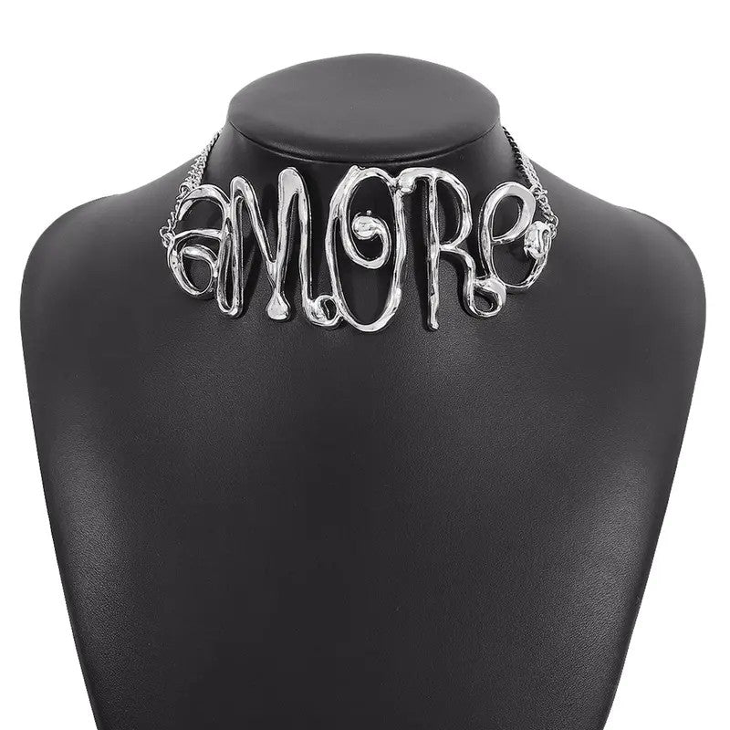 Elegant Script Letter Choker Necklace