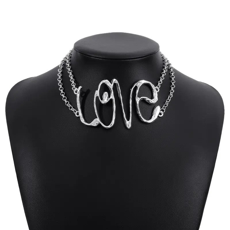 Elegant Script Letter Choker Necklace