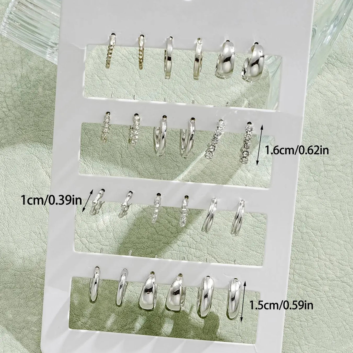 12pc Classy Mixed Textured Hoop Earring Set