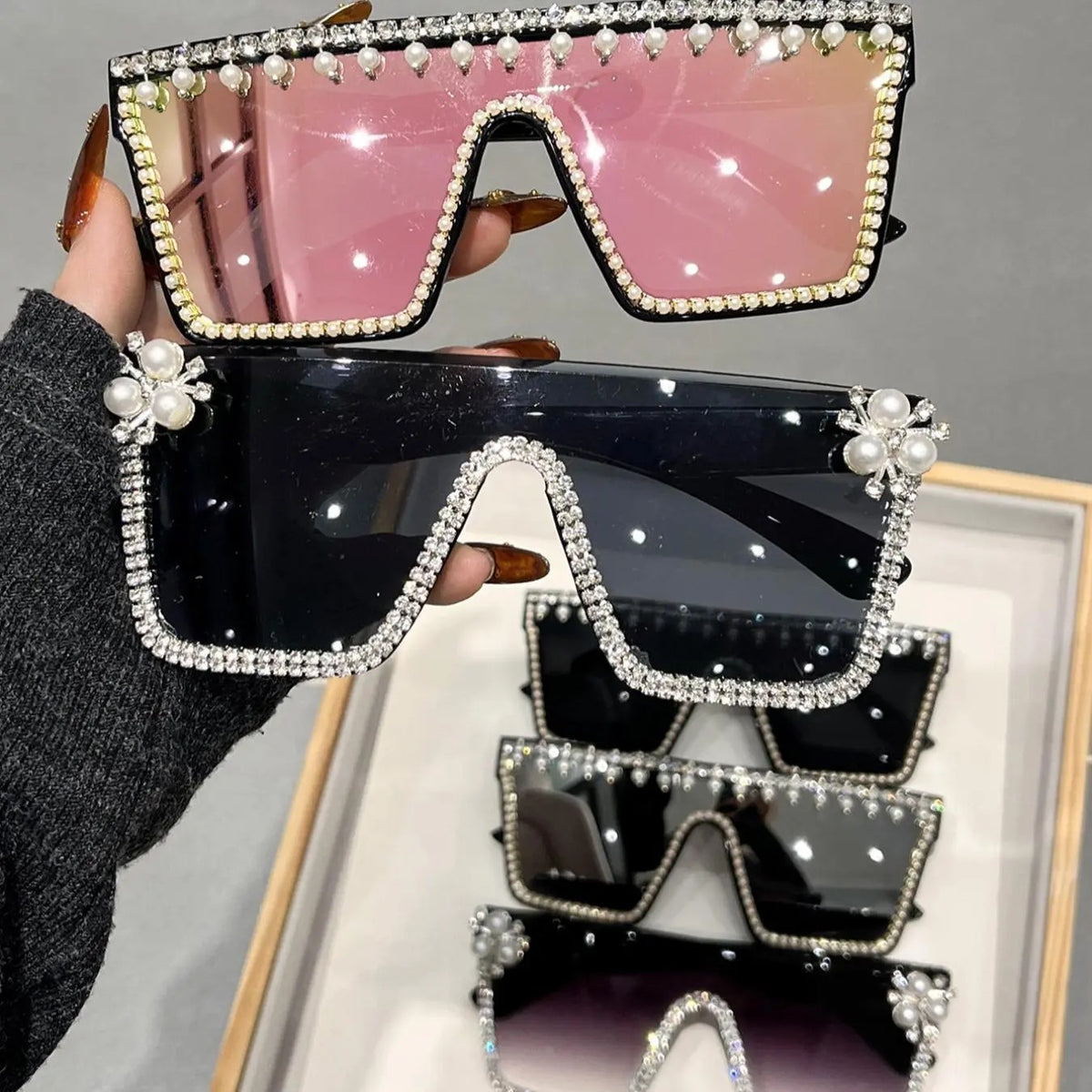 6pc Trendy Flat Top Sunglasses Set