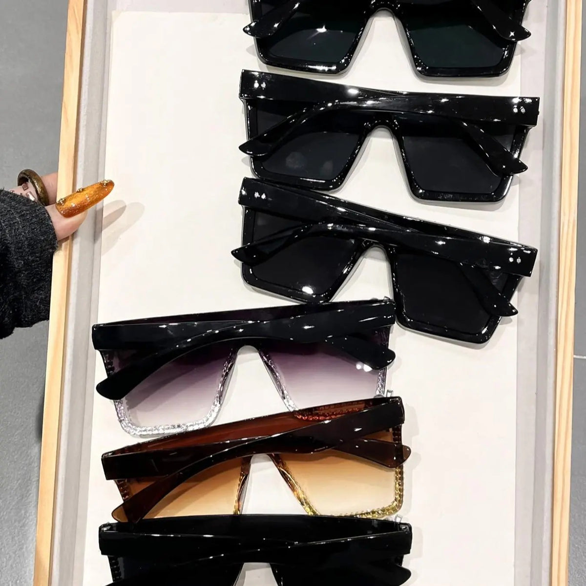 6pc Trendy Flat Top Sunglasses Set