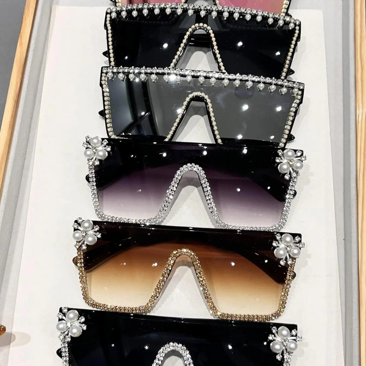 6pc Trendy Flat Top Sunglasses Set