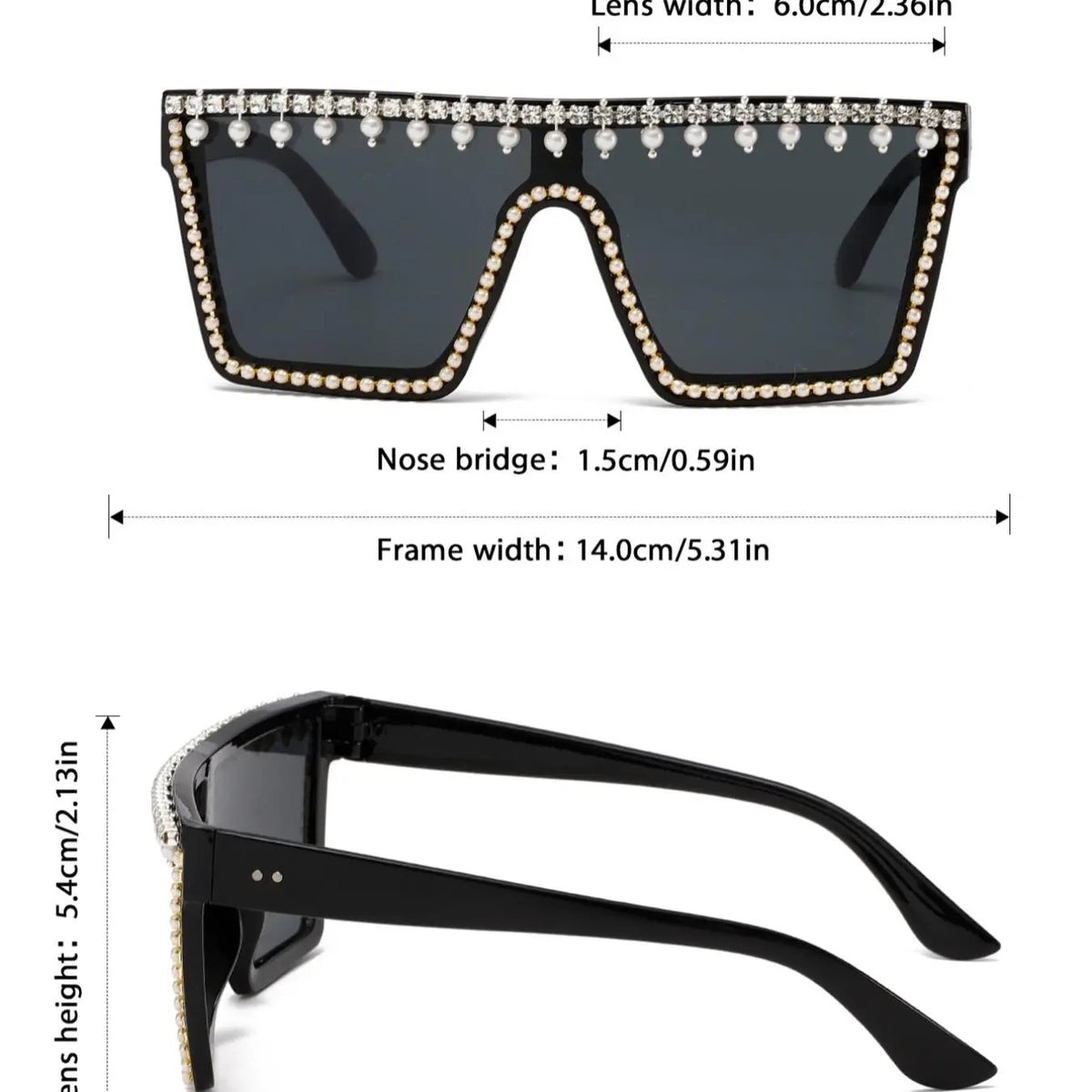 6pc Trendy Flat Top Sunglasses Set