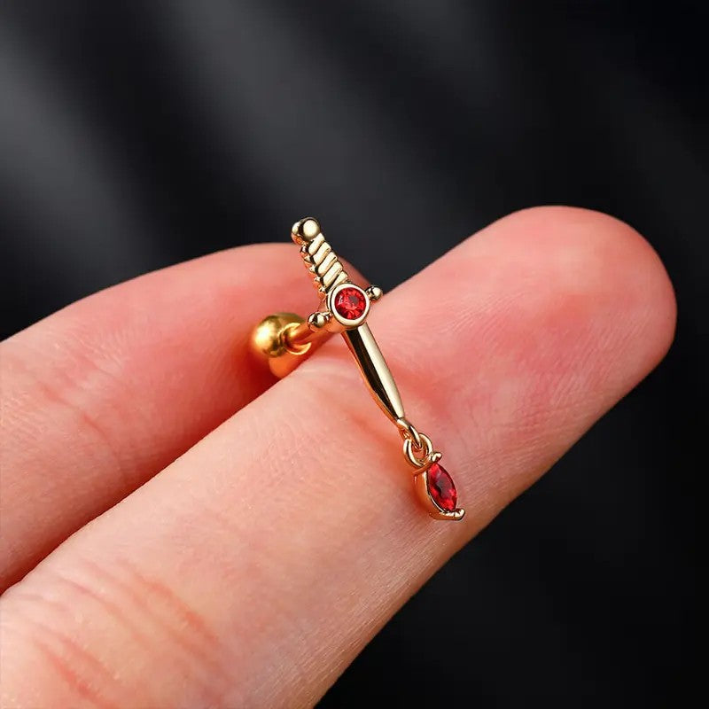 Dainty Sword Dagger Stud Earring