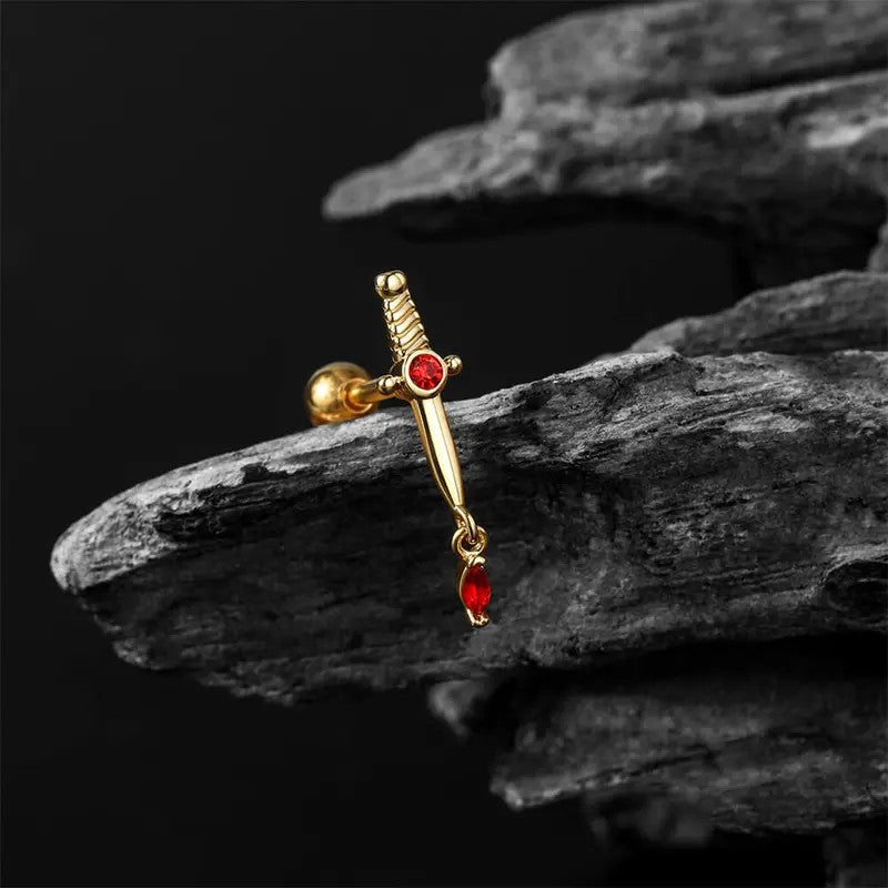 Dainty Sword Dagger Stud Earring