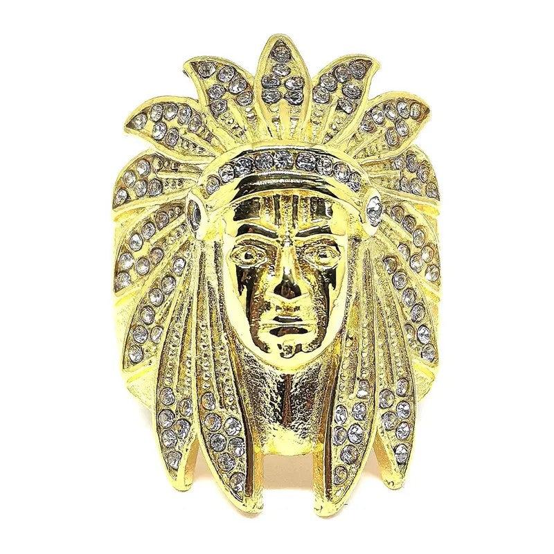 Boho Iced Out Chief Head Ring