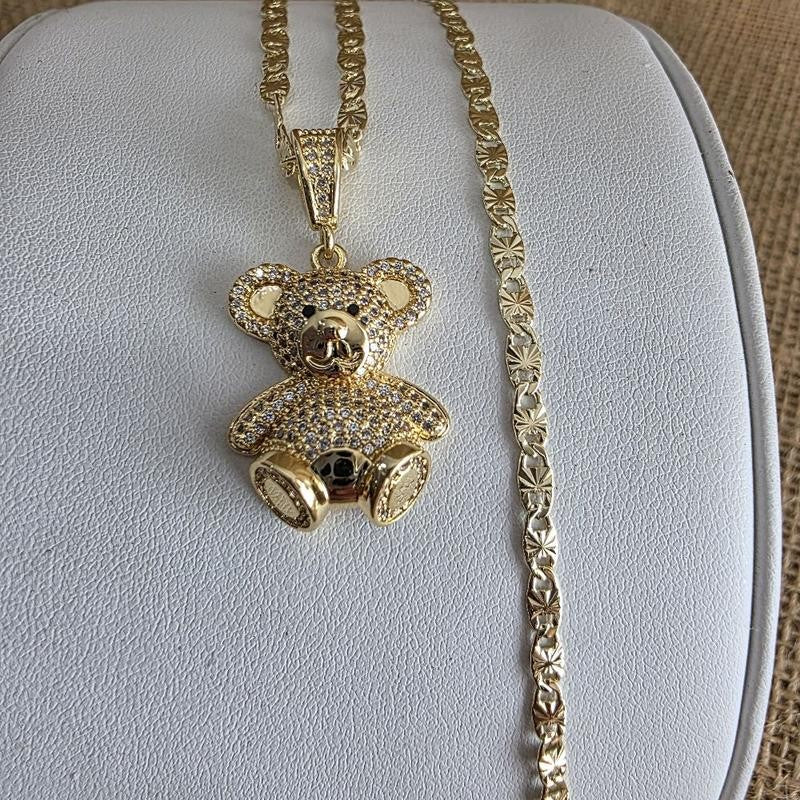 Dainty Translucent Bear Necklace