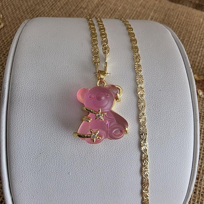 Dainty Translucent Bear Necklace