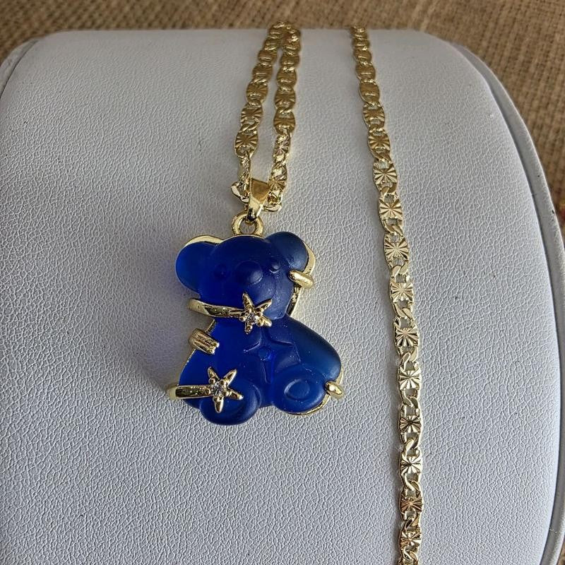 Dainty Translucent Bear Necklace