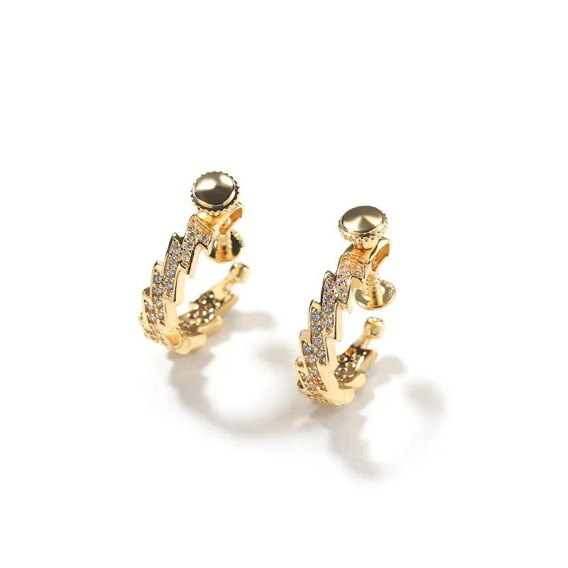 Dainty Lightning Bolt Stud Earrings