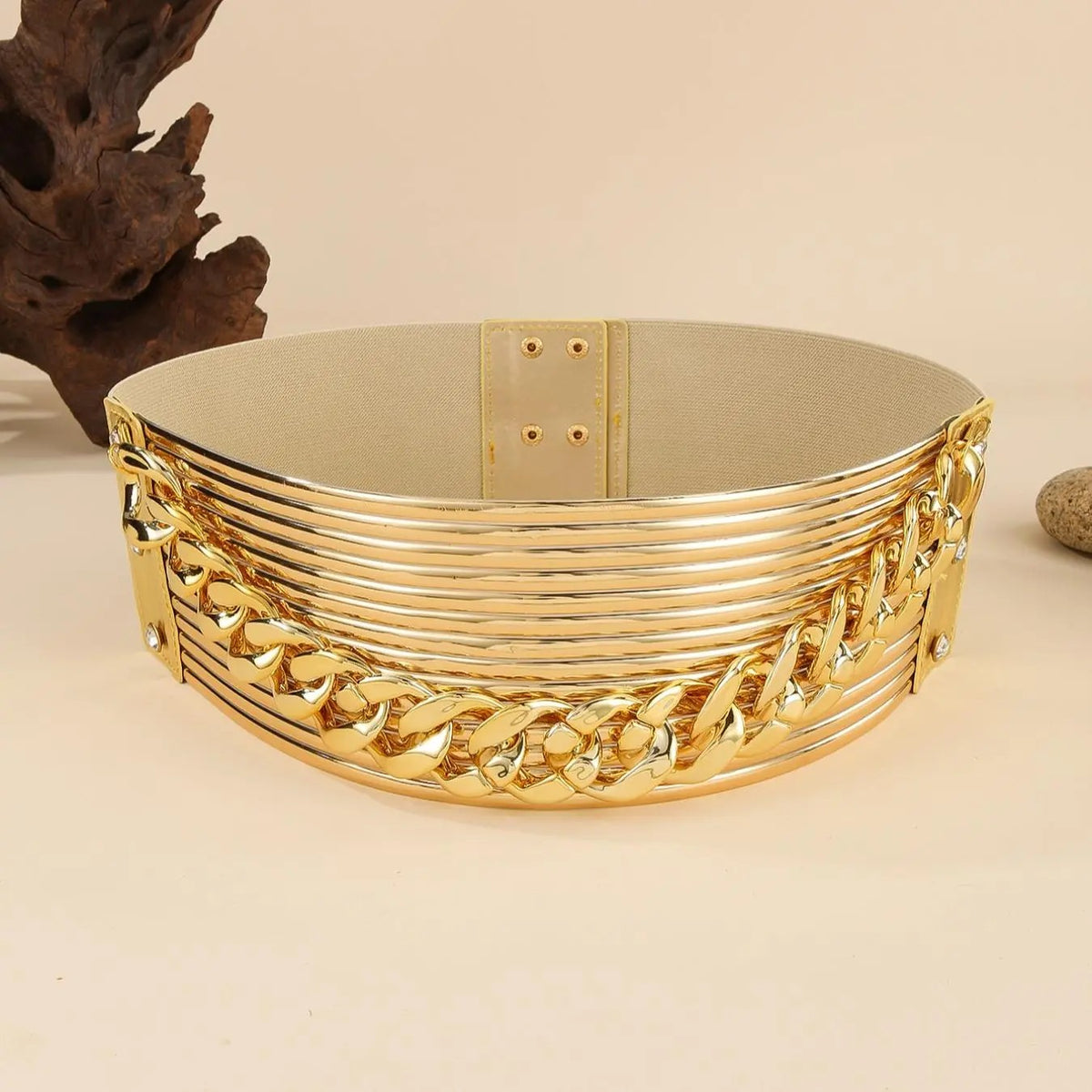 Classy Chain Detail Wide Belt