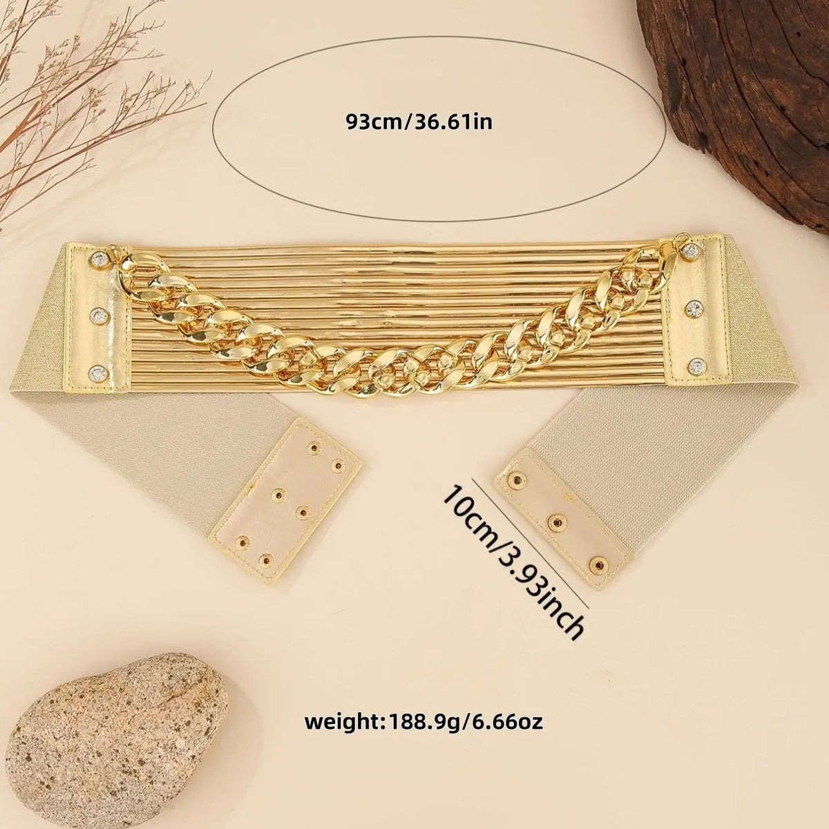 Classy Chain Detail Wide Belt