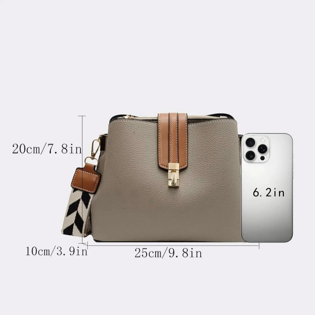 Elegant Colorblock Crossbody Bag