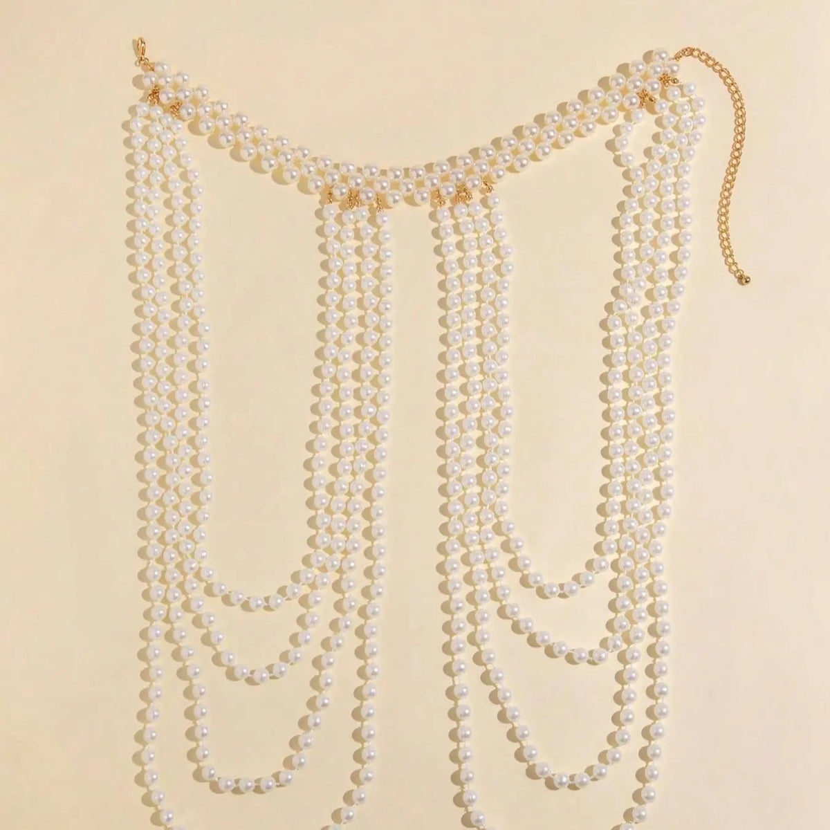 Elegant Faux Pearl Body Chain