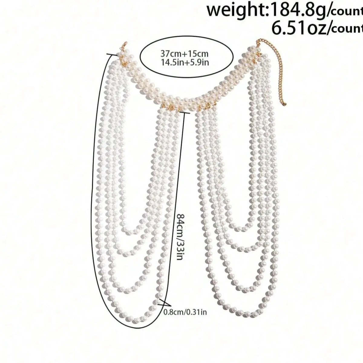Elegant Faux Pearl Body Chain