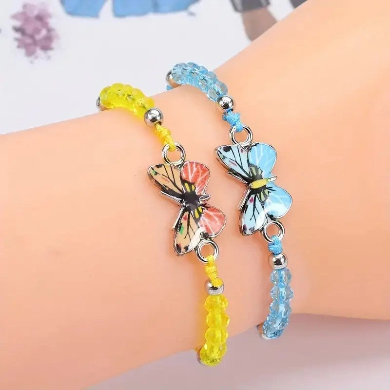24pc Boho Butterfly Beaded Necklace & Bracelet Set
