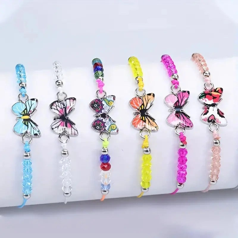 24pc Boho Butterfly Beaded Necklace & Bracelet Set