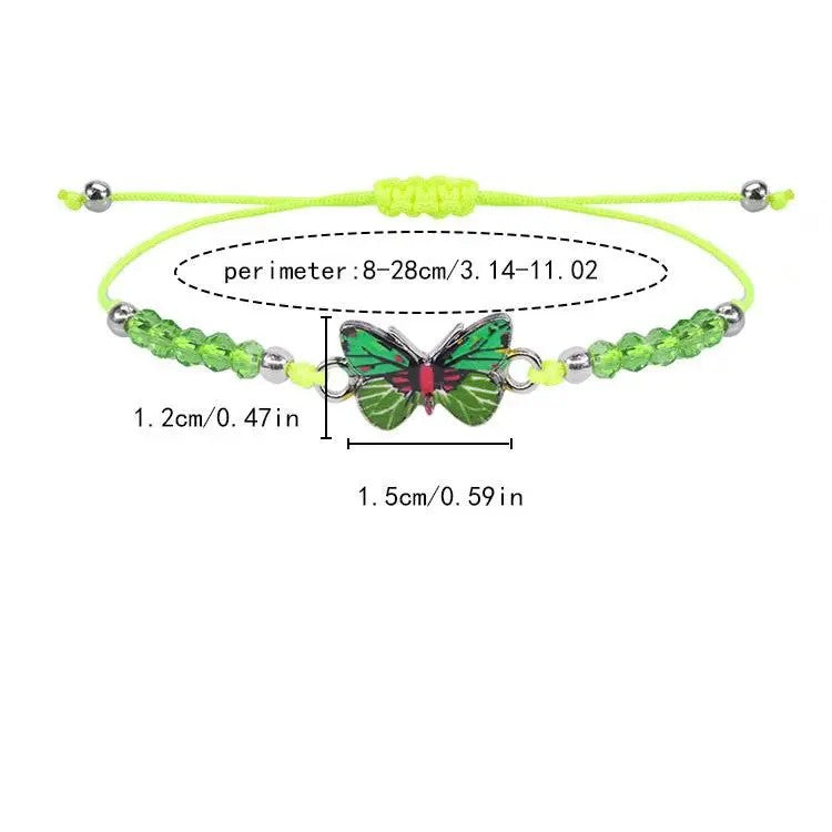 24pc Boho Butterfly Beaded Necklace & Bracelet Set