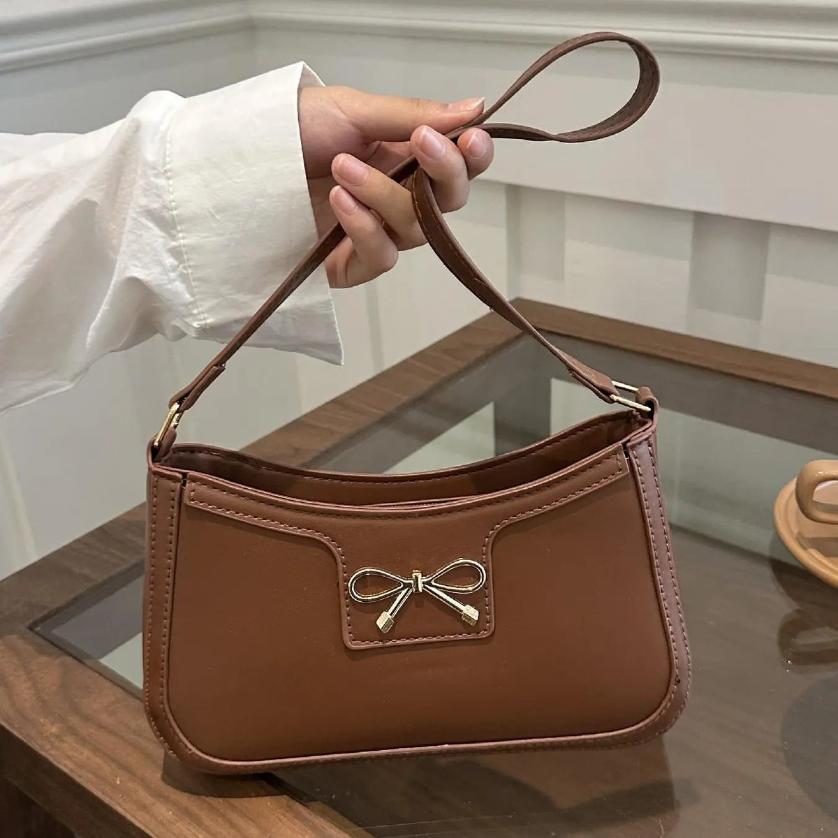 Classy Bow Accent Shoulder Bag