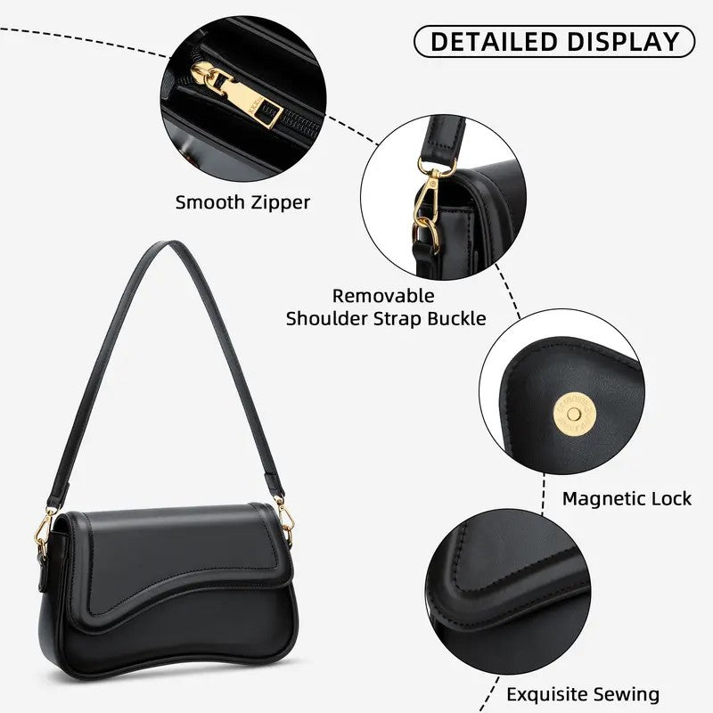 Classy Wave Flap Crossbody Bag