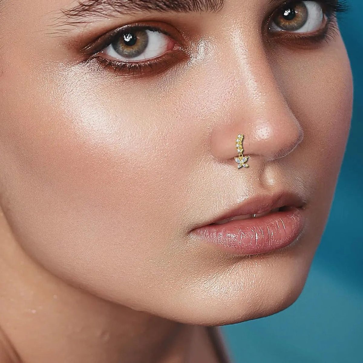 24pc Dainty Rhinestone Charm Nose Ring Set