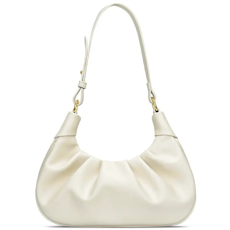 Chic Ruched Crescent Shoulder Bag