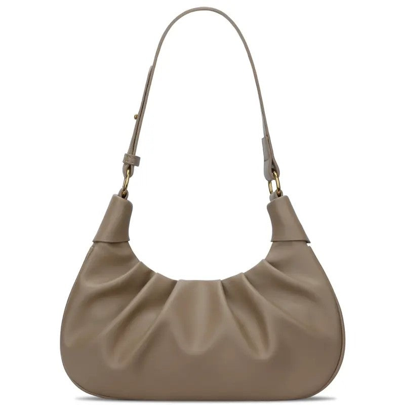 Chic Ruched Crescent Shoulder Bag