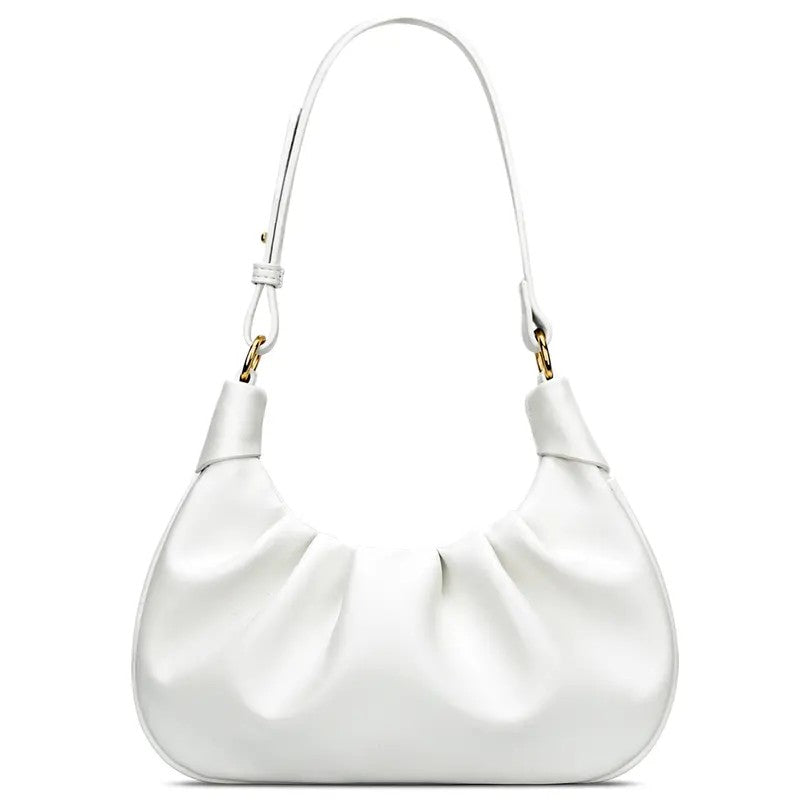 Chic Ruched Crescent Shoulder Bag