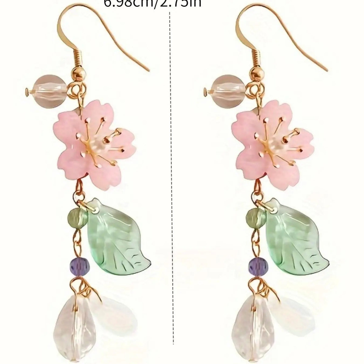 Romantic Floral Faux Pearl Dangle Earrings