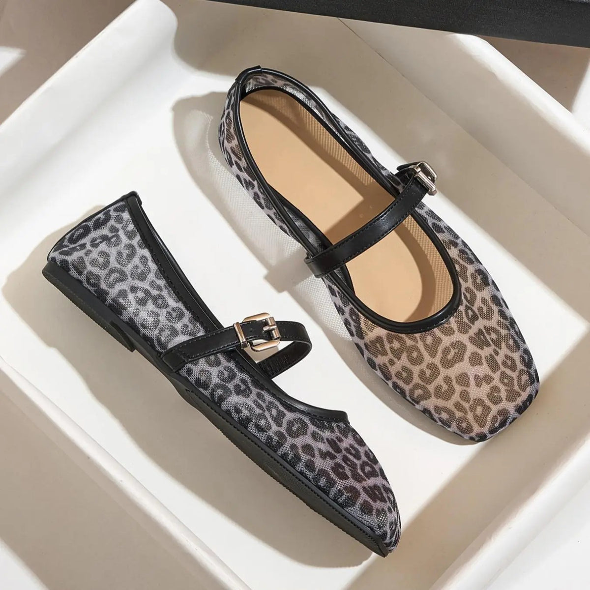 Classy Leopard Print Mary Jane Flats