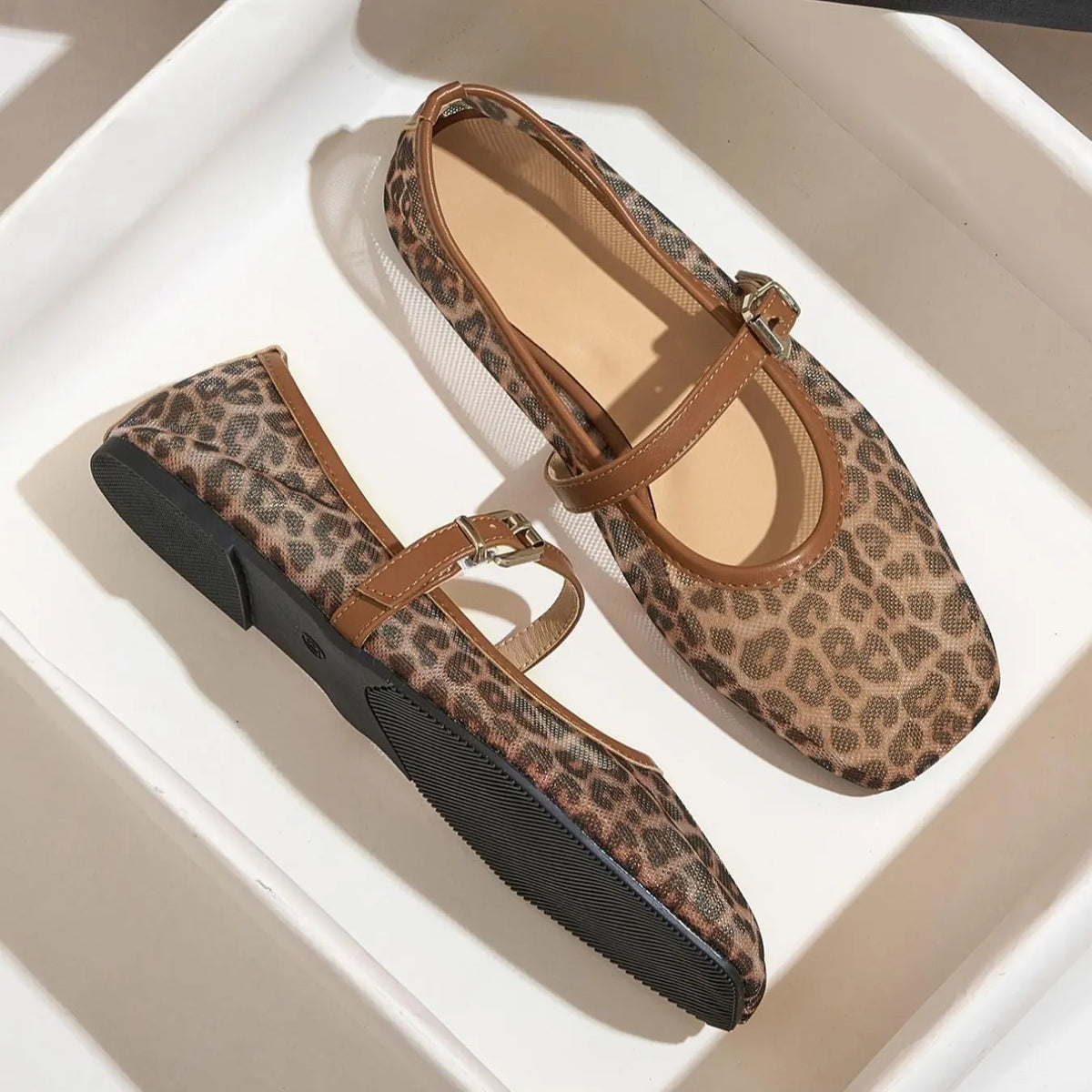 Classy Leopard Print Mary Jane Flats