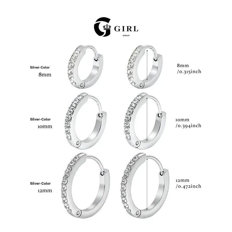 18k Dainty Zircon Hoop Earrings