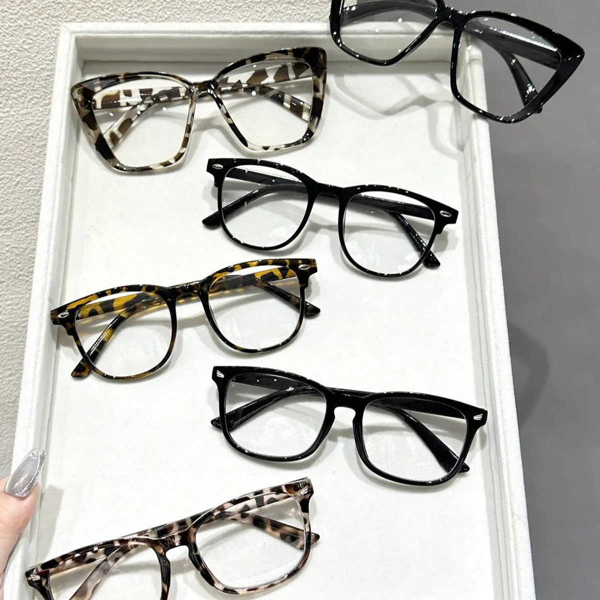 6pc Classy Leopard Acetate Glasses Set