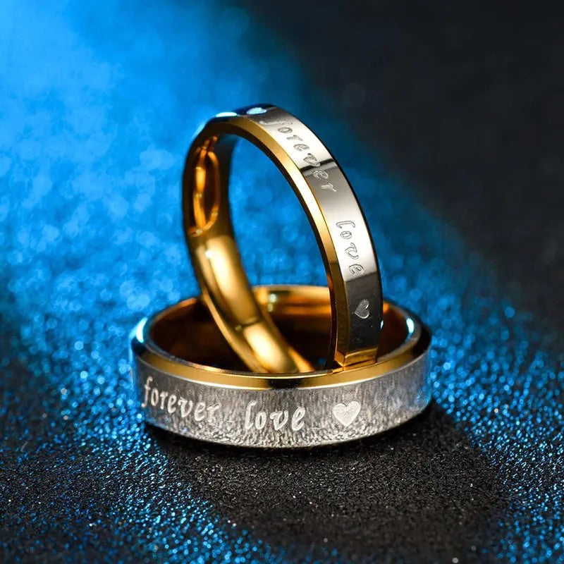 Romantic Forever Love Inscription Ring Set