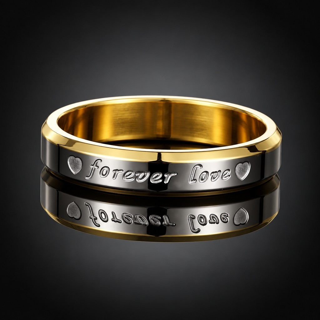 Romantic Forever Love Inscription Ring Set