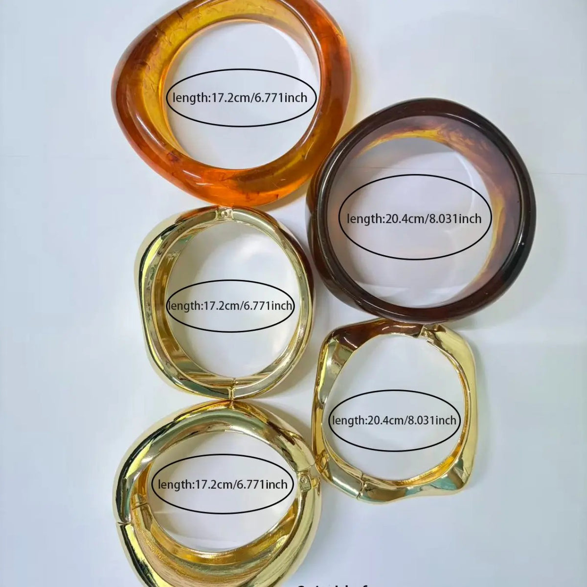 6pc Classy Multi-Tone Resin Bangle Set