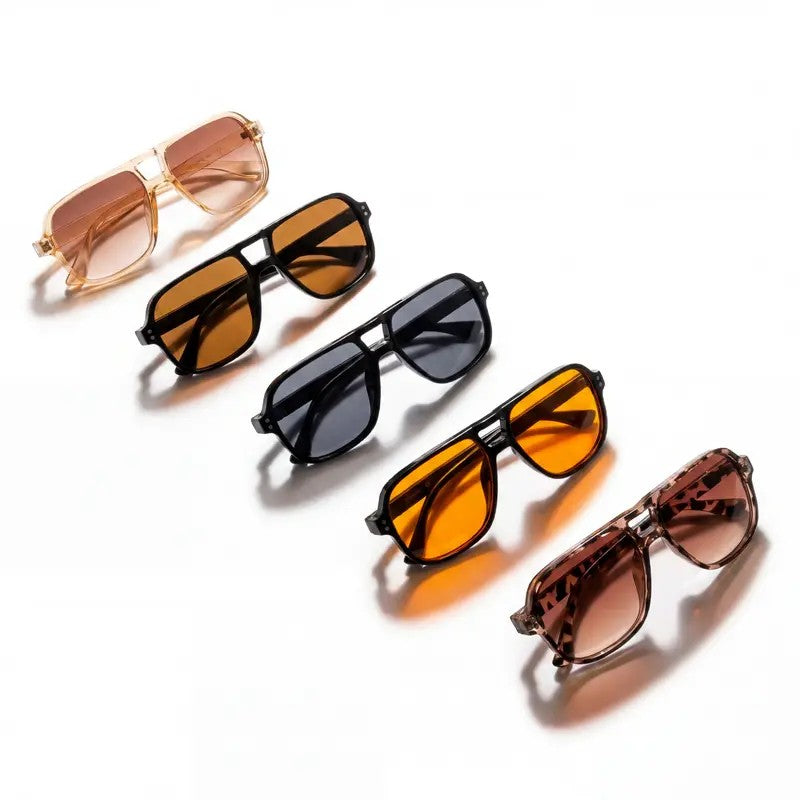 5pc Classy Retro Aviator Sunglasses Set