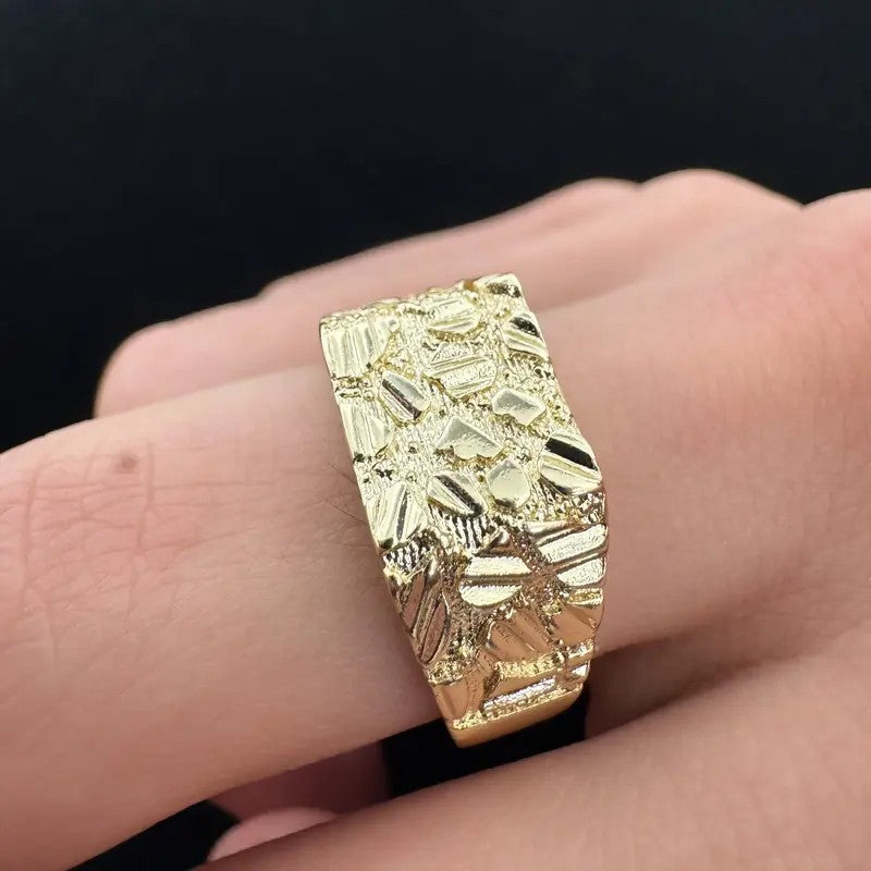 14k Chunky Textured Nugget Ring