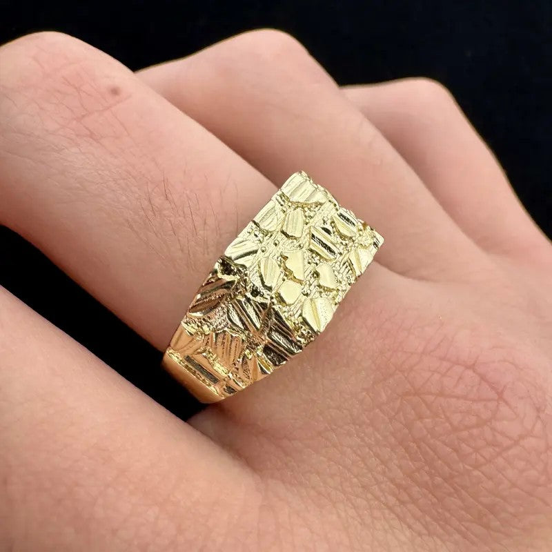 14k Chunky Textured Nugget Ring