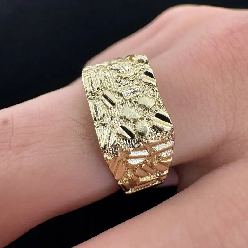 14k Chunky Textured Nugget Ring