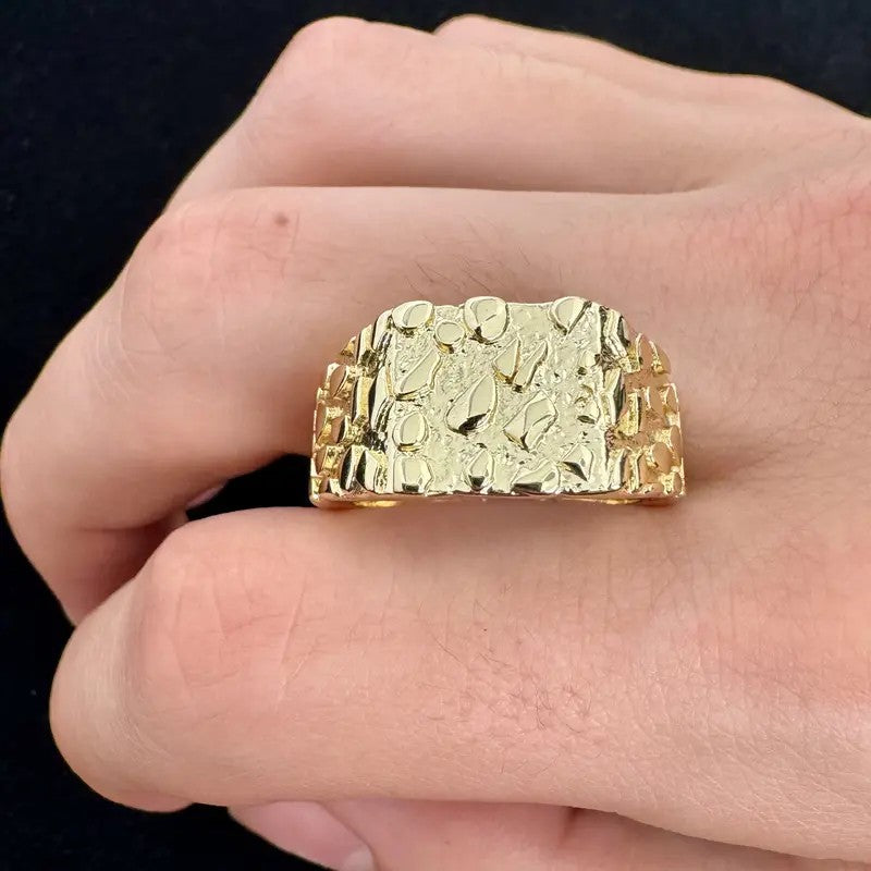 14k Chunky Textured Nugget Ring