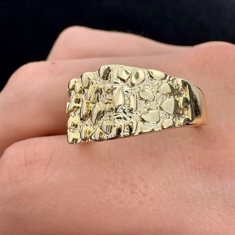 14k Chunky Textured Nugget Ring